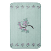 優雅な花の木の緑+梅 バスマット (正面縦)