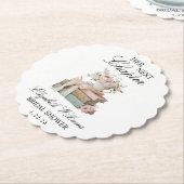 優雅な花の次の章 ブライダルシャワー ペーパーコースター (アングル)