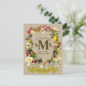 優雅な花の紋章 追悼 葬儀 ポストカード (スタンド正面)