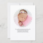 優雅な花の追悼発表 招待状 (裏面)