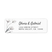 優雅な花エレガントな結婚式差出人住所 ラベル (正面)