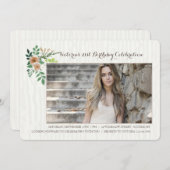 優雅な花フォト招待状 招待状 (正面/裏面)