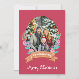 優雅な花フローラリースクリスマス赤い写真 シーズンカード