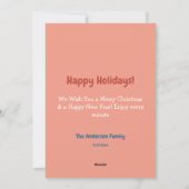 優雅な花フローラリースクリスマス赤い写真 シーズンカード (裏面)