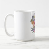 優雅な花咲く女性のシルエット コーヒーマグカップ (左)