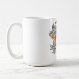 優雅な花咲く女性のシルエット コーヒーマグカップ