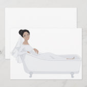 優雅な花嫁がバスタブでリラックス ウェディングデザイン 招待状 (正面/裏面)