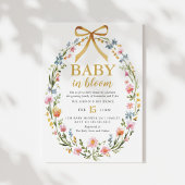 優雅な花輪のベビーシャワー「Baby In Bloom」 招待状