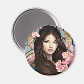 優雅な花 マグネット (正面/裏面)