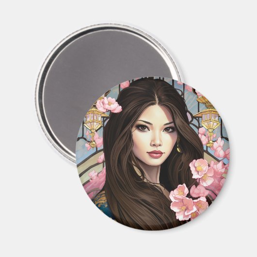 優雅な花 マグネット (正面/裏面)