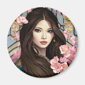 優雅な花 マグネット (正面)