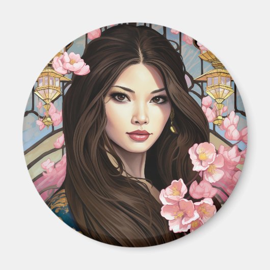 優雅な花 マグネット (正面)