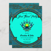 優雅な花、神秘的なロータス。 招待状 (正面/裏面)