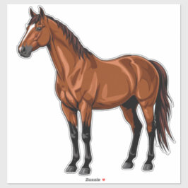 優雅な茶色の馬 シール