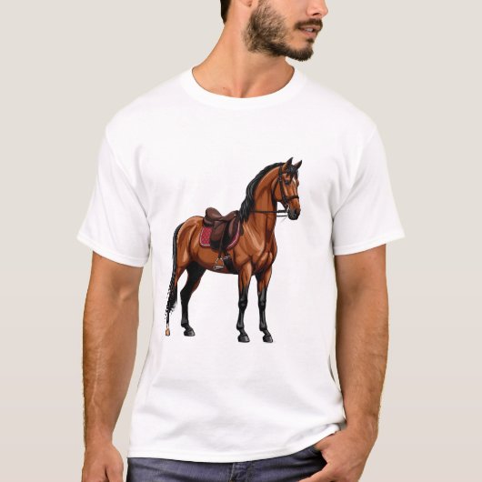 優雅な茶色の馬 Tシャツ (正面)
