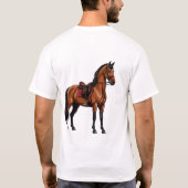 優雅な茶色の馬 Tシャツ (裏面)