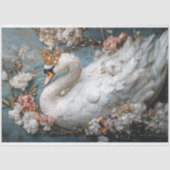 優雅な華美白い白鳥の花模様の切り離し 薄葉紙 (正面)