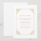 優雅な華麗なバロック様式の金のスクリプト イフタルパーティー 招待状 (正面/裏面)