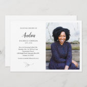 優雅な葉招待状と写真 招待状 (正面/裏面)