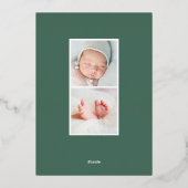 優雅な葉 |ゴールドフォイル誕生のお知らせ 箔招待状 (裏面)