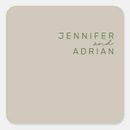 優雅な薄い銀色 ミニマル 現代の封筒シール スクエアシール