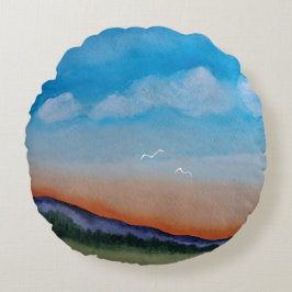 優雅な薄暗い丘 ラウンドクッション