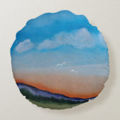 優雅な薄暗い丘 ラウンドクッション (裏面)