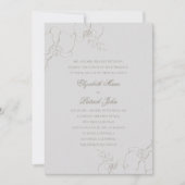 優雅な蘭のアイボリー伝統的フォーマル結婚のコレクション 招待状 (正面)