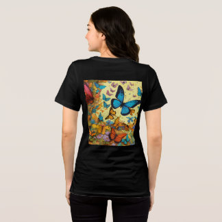 優雅な蝶のデザインシャツ トライブレンドＴシャツ