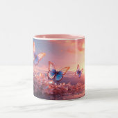 優雅な蝶セラミックマグ ツートーンマグカップ (中央)