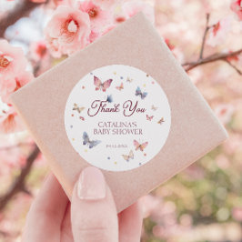 優雅な蝶パステルサンキューバタン ラウンドシール
