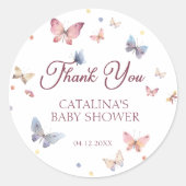 優雅な蝶パステルサンキューバタン ラウンドシール (正面)
