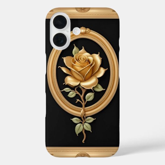 優雅な装飾のゴールドのバラ Case-Mate iPhoneケース (裏面)