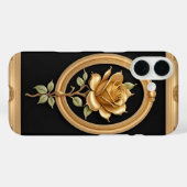 優雅な装飾のゴールドのバラ Case-Mate iPhoneケース (裏面 (横))