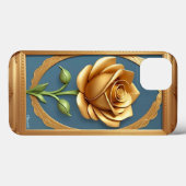 優雅な装飾のゴールドのバラ Case-Mate iPhoneケース (裏面 (横))