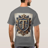 優雅な装飾紋章シールド Tシャツ (裏面)