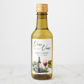 優雅な誓い前のヴィノ ウォーターカラーブライダルシャワー ワインラベル (正面)