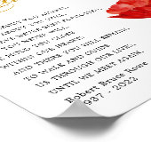 優雅な赤い花の追悼 記念碑 ポエム看板 ポスター (角)