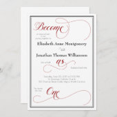 優雅な赤がキリスト教の一つ結婚のカードになる (正面/裏面)