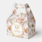 優雅な赤面ピンクの金ゴールドボホ水彩の誕生日 フェイバーボックス (正面サイド)