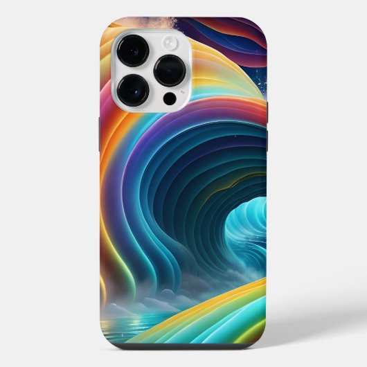 優雅な輝きの虹の滝 iPhoneケース (裏面)