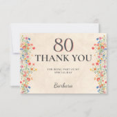 優雅な野の花 八十歳の誕生日お礼 サンキューカード (正面)