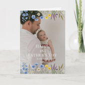 優雅な野の花 初めての父の日フォト Dad カード (正面)