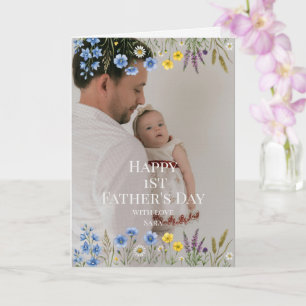 優雅な野の花 初めての父の日フォト Dad カード