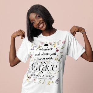優雅な野の花 '恵みをもって花開く' 卒業 トライブレンドＴシャツ