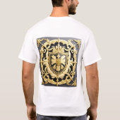 優雅な金のシールド付き紋章 Tシャツ (裏面)