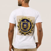 優雅な金のシールド付き紋章 Tシャツ (裏面)