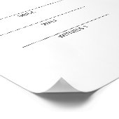 優雅な金のニカーハ証明書 封印付き ポスター (角)