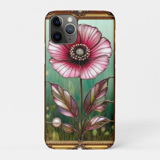 優雅な金のフレームのフラワーアート Case-Mate iPhoneケース (裏)