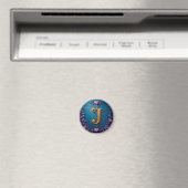 優雅な金の文字J、愛と自然にインスパイア マグネット (インサイチュ (食洗機))